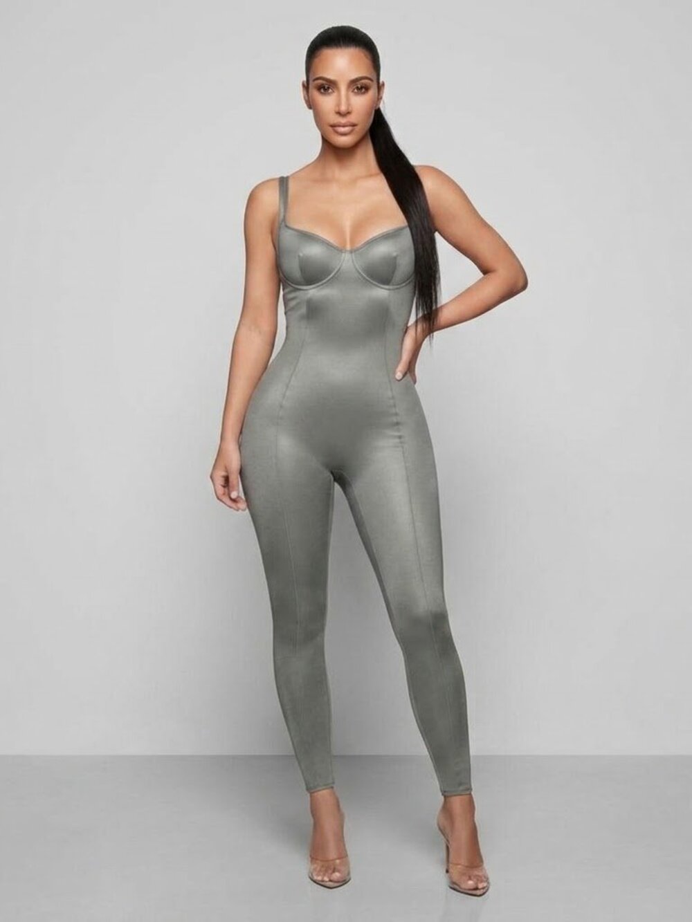 SKIMS Glissenette Catsuit 3X Gray